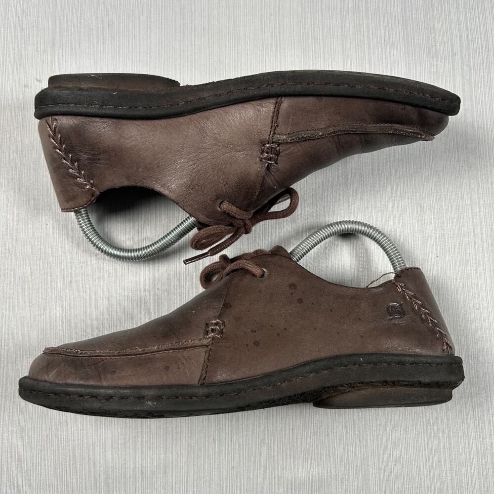 Born B63623 Mens lace-up oxford shoes US 8 Brown leather Handcrafted Stitching